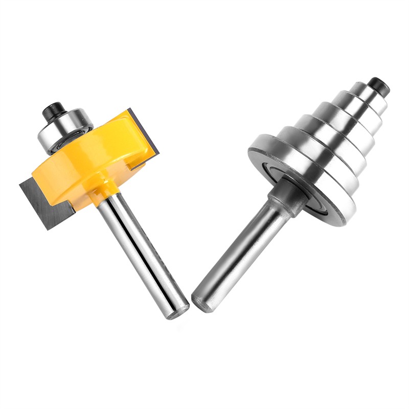 1/2"H - 1/4" Shank Rabbet Router Bit with 7 Bearings