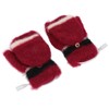 USB Heated Gloves Half Fingerless Flip Burgundy Double Sided Knit