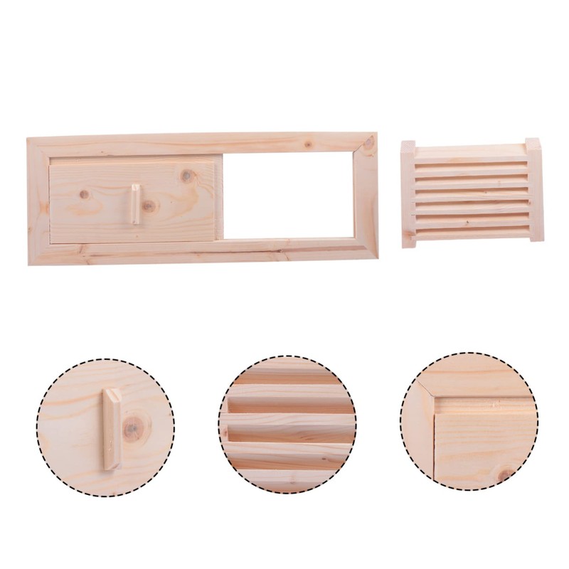 SEWACC Cedar Wood Sauna Room Air Vent Cover Sliding Grille