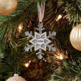 Wondershop New 2024 Glittered Metal Snowflake Christmas Tree Ornament - Wondershop