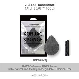 SILSTAR PROFESSIONAL Konjac Facial Sponge Tear Drop Charcoal Grey 202 - Our Konjac Sponge offers an amazing cleansing and shaving experience.