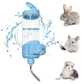 Vannon Top Fill Small Animal Water Dispenser for Cage, 23oz Auto Feeding Crate Water Bottle for Rabbit, Chinchilla, Ferret, Guinea Pig, Squirrel, Hedgehog, Pet Nozzle Diameter: 10mm, BPA Free, Blue
