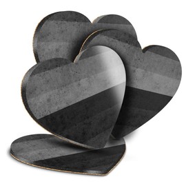 Destination Vinyl ltd Great Coasters (Set of 4) Heart - BW - Gay Flag Lesbian Bisexual Rainbow Drink Glossy Coasters/Tabletop Protection for Any Table Type #41519