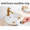 2 Pcs Brushed Brass Sink Overflow Ring, Brushed Nickel Bath