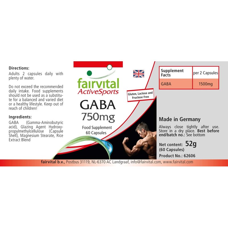 Fairvital GABA Capsules 750 mg - High Dose - 1500