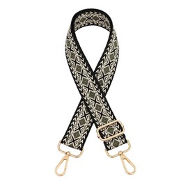 Adjustable Shoulder Strap for Bags Women and Men, 3.8 cm Wide Diamond Shoulder Strap, Adjustable Length 75-130 cm Shoulder Strap, for Handbags and Tote Bags, Golden Buckle, Black Army Green