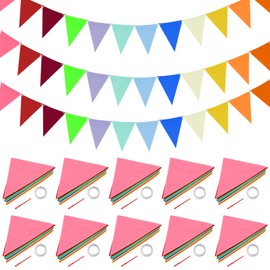 NINGYER Pack of 120 Bunting, 13 x 17 cm Felt Bunting, Colourful, Suitable for Children's Room, Wedding, Birthday Party, Classroom Decoration