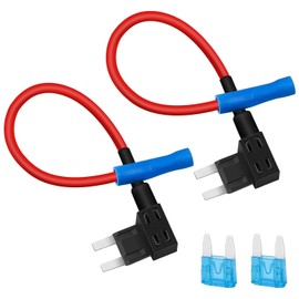 Fuse Taps Set, Fuses Adding a Circuit Adapter Mini, Dual-Slot Fuse Holder with Car for Car Truck Boats 2 Pcs