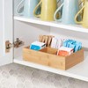 Tea Bag Organizer for Drawer,Bamboo Divided Tea Bag Container,Tea Bag