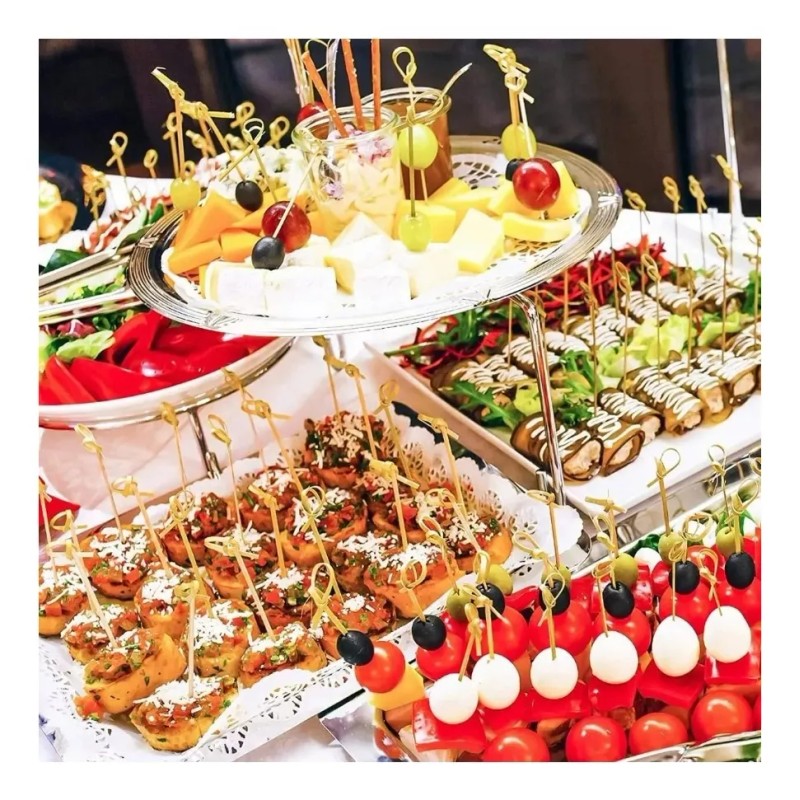 Hugo Palillo Bambu Bocadillo Chef Catering Brocheta 6.5 9 12