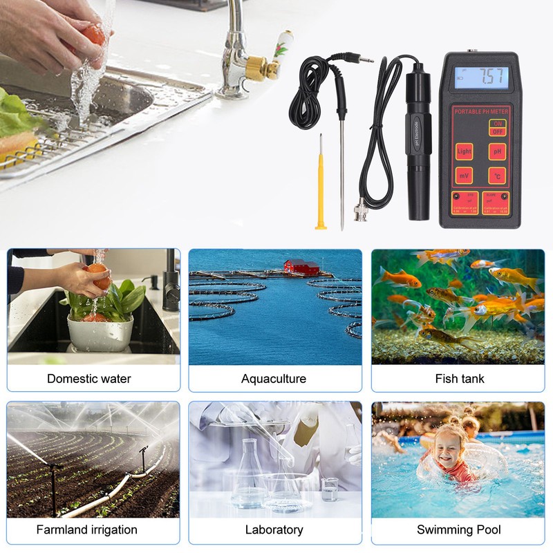 Water Tester 4 Digit Large Screen Accurate Measurement Automatic Calibration