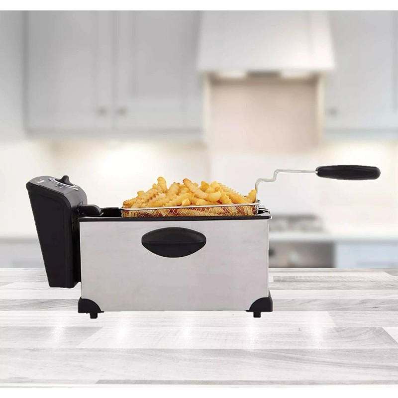 Continental Electric PS75911 Electric Deep Fryer, 3 Liter, Silver