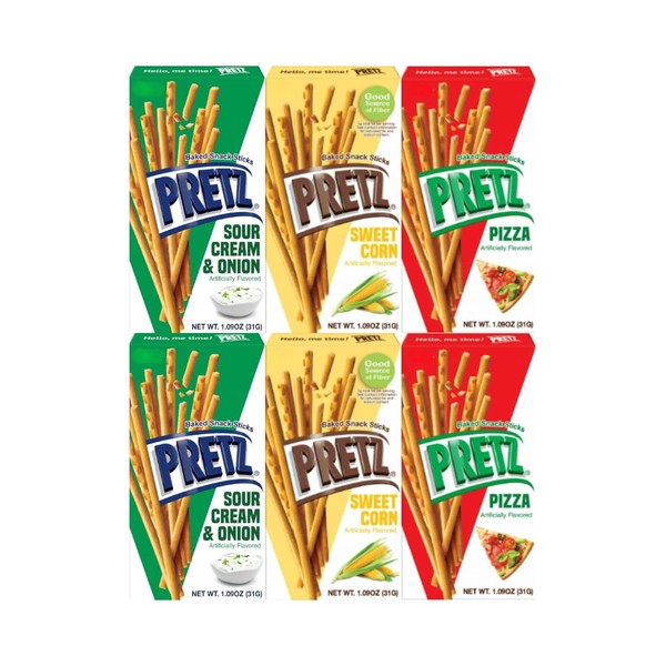 Variety Pack Pretzel Sticks, Sour Cream & Onion, Sweet Corn,