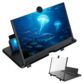 Screen Amplifier Smartphone Magnifier 14 Inch Screen Magnifier Foldable Large Screen Frameless Eye Care Black
