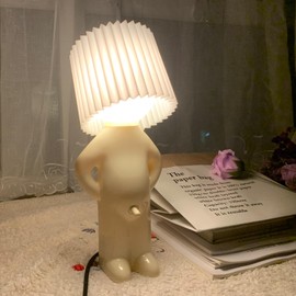 NMIGNH A Little Shy Man Lamp, Creative Small Night Light LED Plug-in Table Lamp, Home Decoration Novelty Gift for Bedroom, Christmas and Valentines Day Gifts(White)