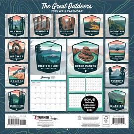 TURNER PHOTOGRAPHIC Great Outdoors 12x12 Photo Wall Calendar (25998013004)