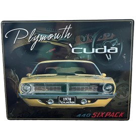 Vintage Retro look 1970 Plymouth Cuda 12" X 15" metal sign Automobilia Advertising Retro Garage Decor for Men Man Cave