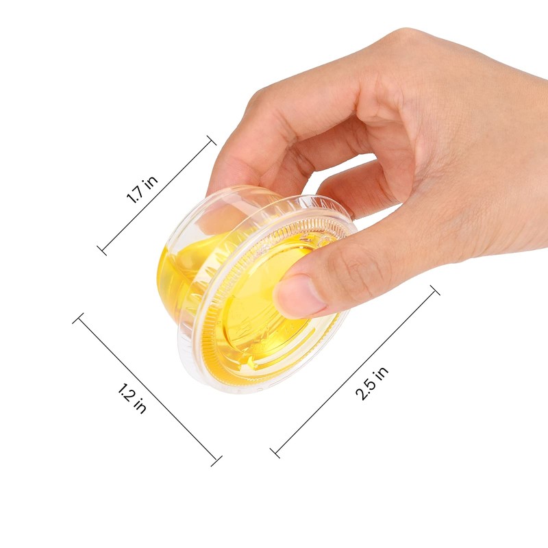 EDI Clear Disposable Plastic Portion Cups with Leakproof Lids |