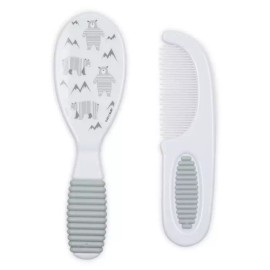 Nûby Nuby Baby Comb & Brush Set  - 0+ Months - Boy or Girl - Soft Nylon Bristles - Bears