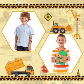 Cartoon Car Temporary Tattoos Construction Trucks Fake Tattoos Styles Mixed Vehicles Tattoos Cute Tractors Digger Stickers Waterproof Road Sign Tattoo for Boys Girls Body Art Makeup 30 Sheets