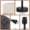 Beige Touch Lamp for Bedroom with USB - 3 Way