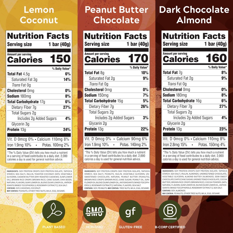 Simply Protein - Crispy Vegan Protein Bars Variety Pack, 3