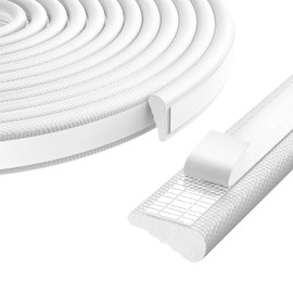 Wedge-Shape Foam Window Weather Stripping Door Seal Strip (White, 10 Ft (118 in))