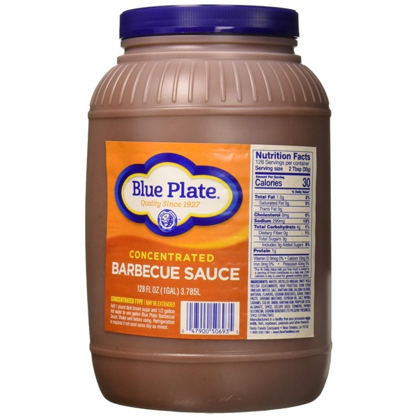 Blue Plate Barbeque Sauce, Concentrated, 1 Gallon Jar