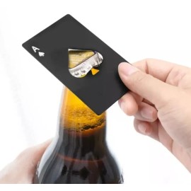 Ace of Spades (( B.O.G.O )) Metal Bottle Opener Self Defense Playing Card Design Ace of Spade