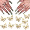 YAEISM 3D Gold Butterfly Nail Charms 10Pcs Shiny Alloy Metal Butterfly Nail Gems Nail Rhinestones for Butterflies Shape Crystals Diamonds for Women Girls DIY Nail Art Crystals Jewelry Decoration