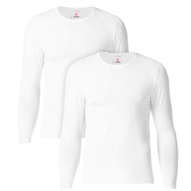 LAPASA Men's 2 Pack Lightweight Thermal Underwear Fleece Lined Base Layer Top M09 2 Pack, Lightweight White 2 Tops, X-Large