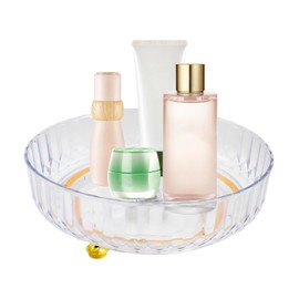 XiyaxiVici Make Up Organizer 360°Drehbarer Aufbewahrung Kosmetik Organizer Schmink Aufbewahrung Transparent für Schminktisch, Kommode, Schlafzimmer 28cm