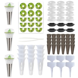 85Pcs Hydroponic Pods Supplies for Aerogarden Pods, Grow Anything Kit, Hydroponics Garden Accessories, 24 Grow Sponges 12 Grow Baskets 12 Grow Domes 24 Pod Labels 6 Spacers 6 Plant Labels 1 Tweezer