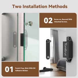 Tonitrui Cabinet Door Magnet, Flat Bottom Cabinet Magnetic Catch with Adhesive, Easy to Install,Only Takes 1 Minute,35lb Magnetic Cabinet Door Drawer Latch(Black, 4Pack)