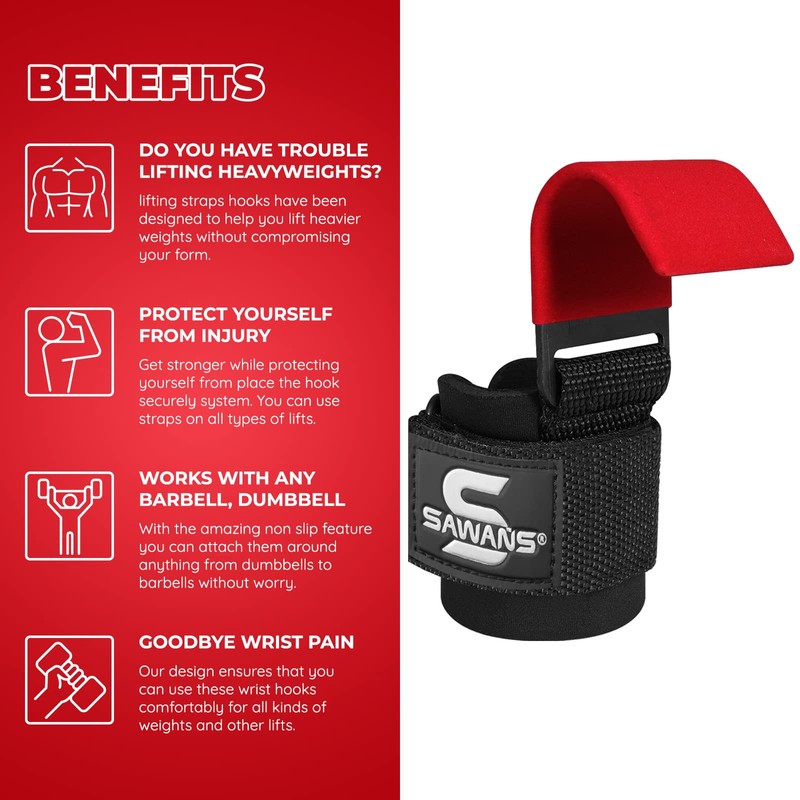 Lifting Hooks Non-Slip Coated Heavy Duty Solid Steel Neoprene Thick