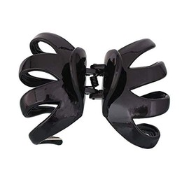 Aeyistry 2 Pcs Big Hair Claw Clips for Women and Girls,Non Slip Octopus Claws Headdress Classic Plastic Spider Claw Hair Clips for Thick Hair (Black,Brown)