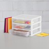 Sterilite 3-Pack Wide 3 Drawer Unit, Plastic Desktop Organizer with