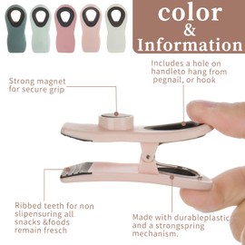 Chip Clips Bread Clips Bag Clips Magnetic Clips Chip Clip Chip Clips Bag Clips Food Clips Clips for Food Packages Chip Bag Clip (10pcs Pink)