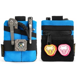 VIPERADE VE13 Mini EDC Pouch, Small EDC Organiser Bag with 3 Pockets, Mini EDC Tool Bag with Area, EDC Bag, Small Multitool Organiser, Backpack, Additional Bag, Blue