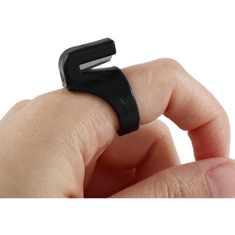 3Pcs Multicolour Plastic Thimble Sewing Ring,Thread Cutter Rings Finger Blade
