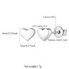 Sterling Silver Heart Stud Earrings for Women Simple Small Studs