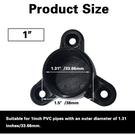 ANPTGHT 1" PVC Table Leg Cap Fittings, PVC Furniture Grade Rod Holder Projects for Schedule 40 PVC Pipe, Support Feet for Building Furniture Greenhouse Shed Table, No Screws (Black-Pack of 8)