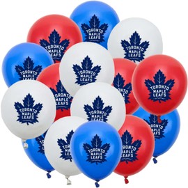 30 Pcs Maple Leafs Balloons 3 Colors 12 Inch Matte Balloons, Balloons for Hockey Themed Party Decorations, Birthday Party Balloons Decoration