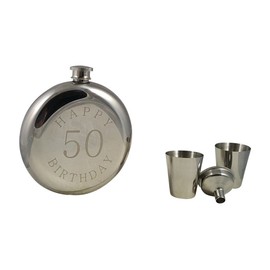 Happy 50th Birthday Flask Gift Set
