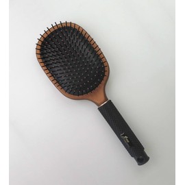 Tredoni Professional Daily Paddle Hairbrush with Rubber Cushion & Flexible Nylon Teeth, Elongated Solid-Grip Rubber Handle
