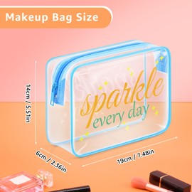 Inspirational Quote Gift Clear Makeup Bag Birthday Gifts for Friends Women Girls Sparkle Every Day Cosmetic Bag Christmas Graduation Gifts for Daughter Sister Motivational Gift Travel Toiletry Bag