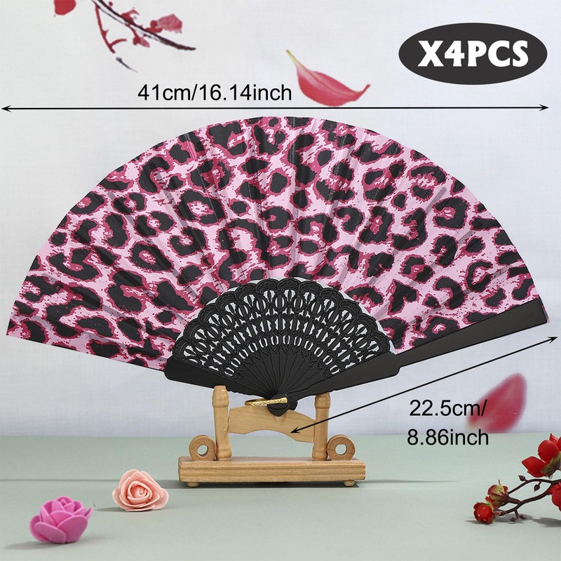 BSITSSS 4PCS Hand Fan Folding, Handheld Folding-Fan for Wedding,Gifts,Dance