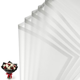 PATIKIL 20 Sheets Flower Wrapping Paper, Frosted Waterproof Bouquet Wrapping Paper Florist Supplies Packaging Paper for DIY Crafts Wedding Birthday Gift, White