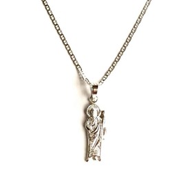 925 STERLING SILVER SAINT JUDE NECKLACE 20” LONG/925 PLATA CADENA DE SAN JUDAS 20" LARGO -30X8mm-SN5