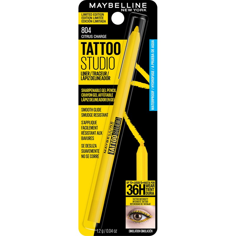 Maybelline Tattoo Studio Long-Lasting Sharpenable Eyeliner Pencil, Glide on Smooth